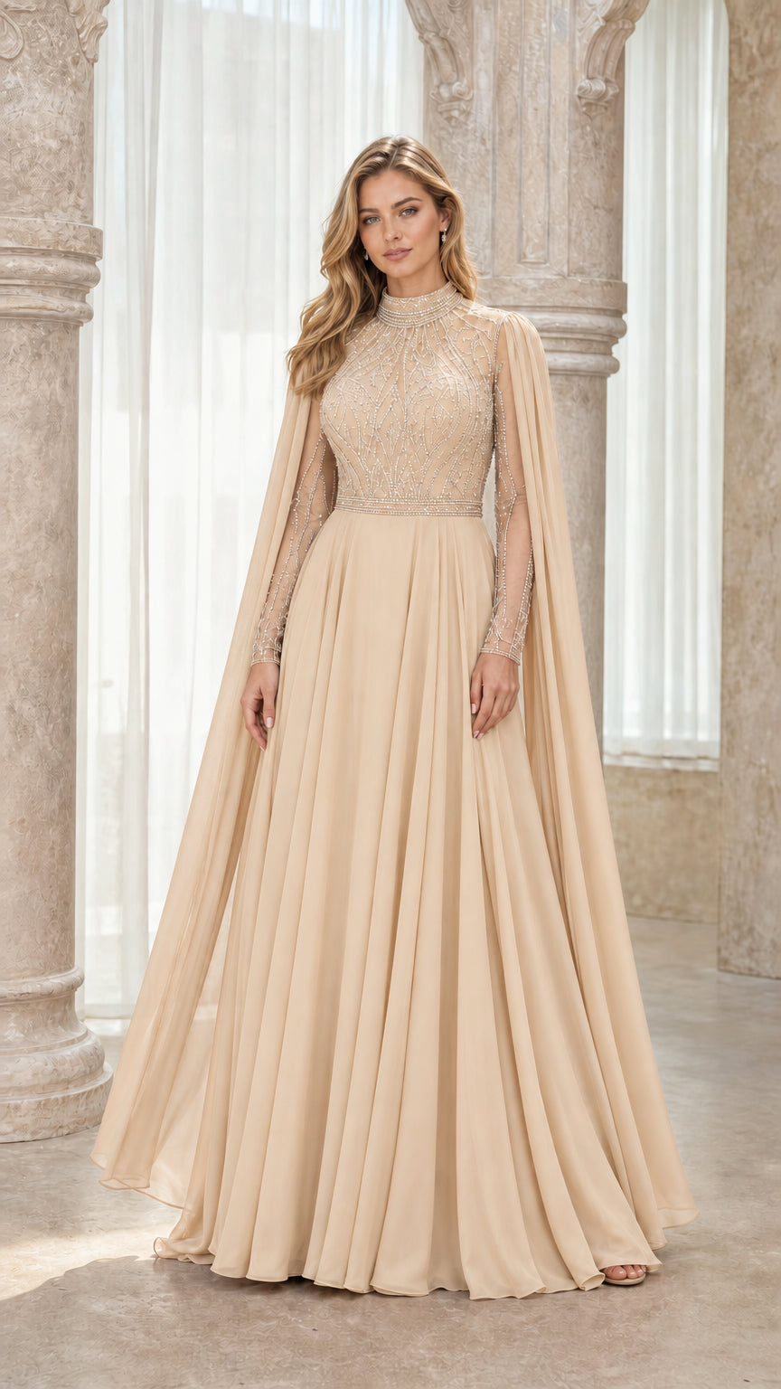 Front view in champagne color variant