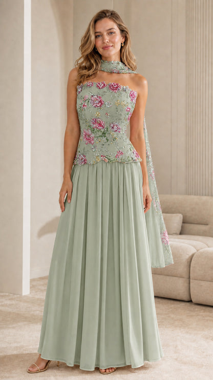 Front view in sage green color variant