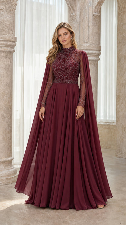 Front view in burgundy color variant
